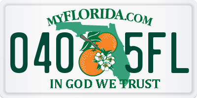FL license plate 0405FL