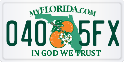 FL license plate 0405FX
