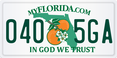 FL license plate 0405GA