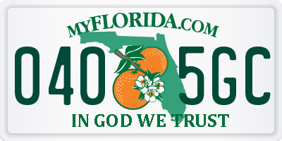 FL license plate 0405GC