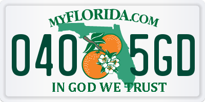 FL license plate 0405GD