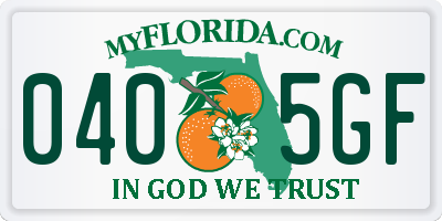 FL license plate 0405GF