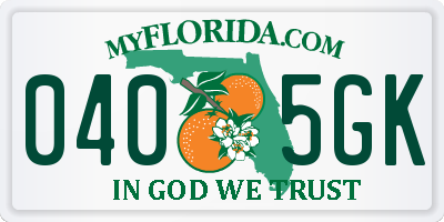 FL license plate 0405GK