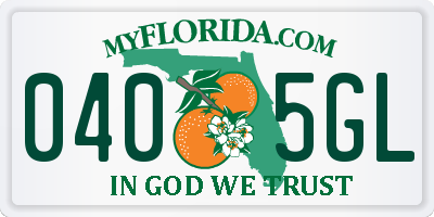 FL license plate 0405GL