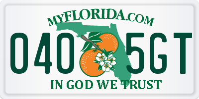 FL license plate 0405GT