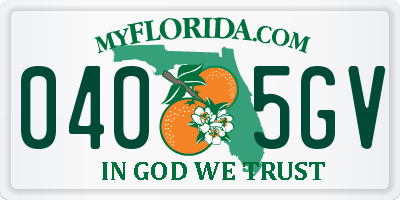 FL license plate 0405GV