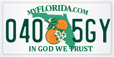 FL license plate 0405GY