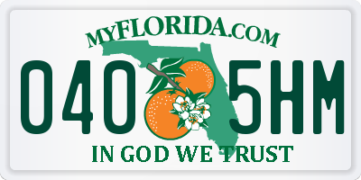 FL license plate 0405HM