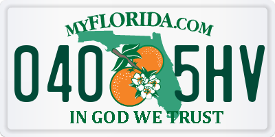 FL license plate 0405HV