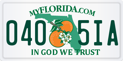 FL license plate 0405IA