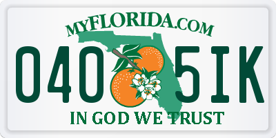FL license plate 0405IK
