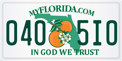 FL license plate 0405IO
