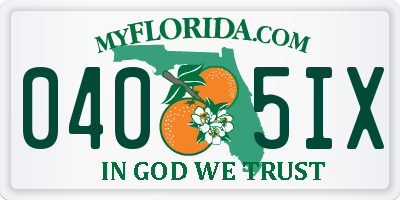 FL license plate 0405IX