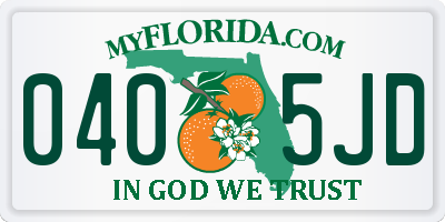 FL license plate 0405JD