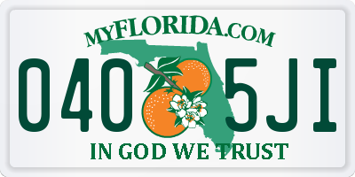 FL license plate 0405JI