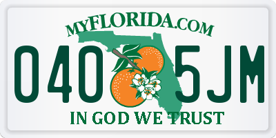 FL license plate 0405JM