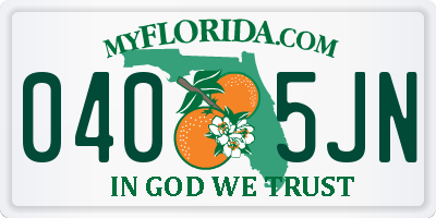 FL license plate 0405JN