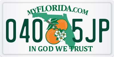 FL license plate 0405JP