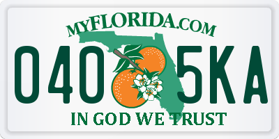 FL license plate 0405KA