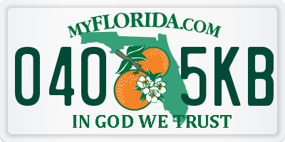 FL license plate 0405KB