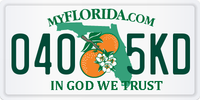 FL license plate 0405KD