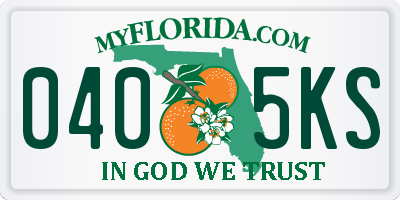 FL license plate 0405KS