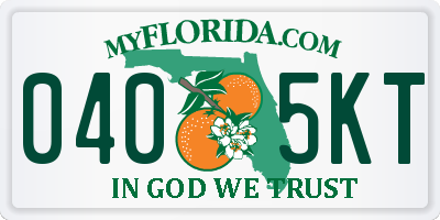 FL license plate 0405KT