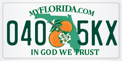 FL license plate 0405KX