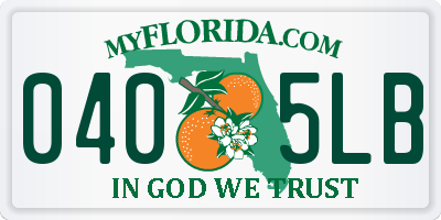 FL license plate 0405LB
