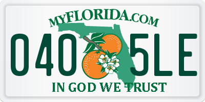 FL license plate 0405LE