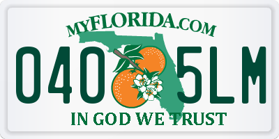 FL license plate 0405LM