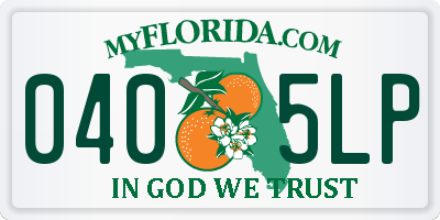 FL license plate 0405LP