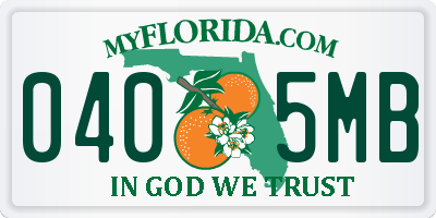 FL license plate 0405MB
