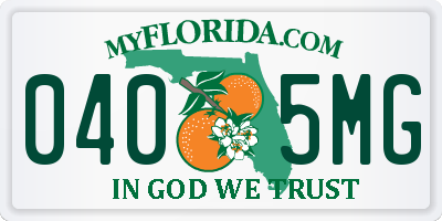 FL license plate 0405MG
