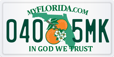 FL license plate 0405MK