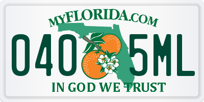 FL license plate 0405ML