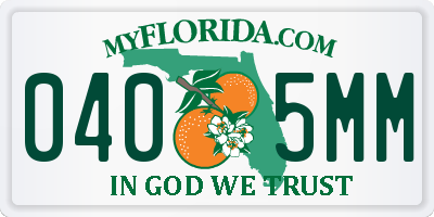 FL license plate 0405MM