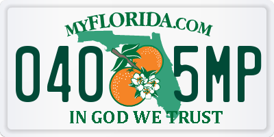 FL license plate 0405MP