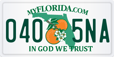 FL license plate 0405NA