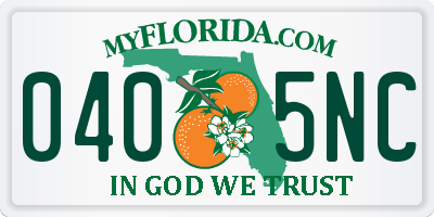 FL license plate 0405NC