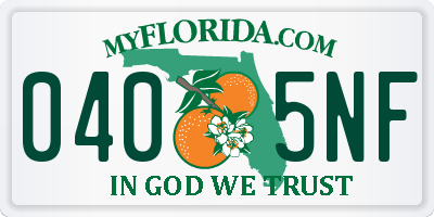 FL license plate 0405NF