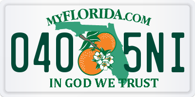 FL license plate 0405NI