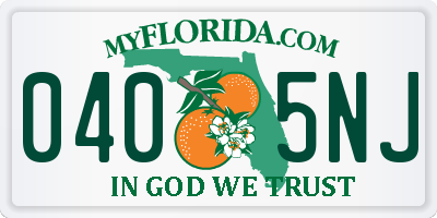 FL license plate 0405NJ