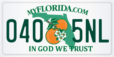 FL license plate 0405NL
