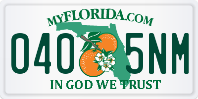 FL license plate 0405NM