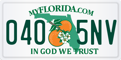 FL license plate 0405NV
