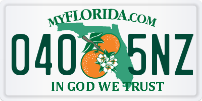 FL license plate 0405NZ