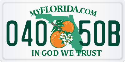 FL license plate 0405OB