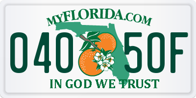 FL license plate 0405OF