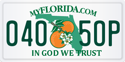 FL license plate 0405OP